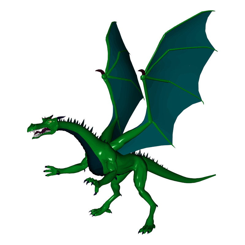 Green Dragon in Flight